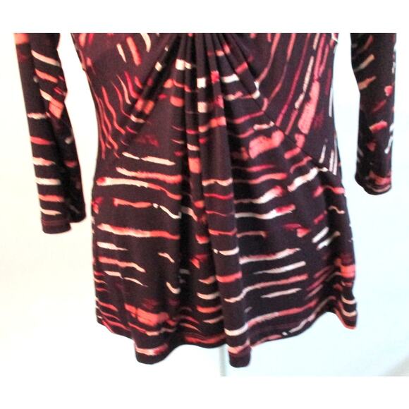 Daisy Fuentes Women's 3/4 Sleeve Purple Cinched Stretch Shirt Size Large - Picture 3 of 10